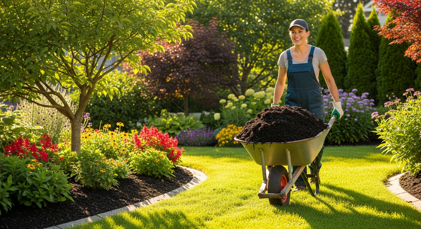 Homeowner working on garden project